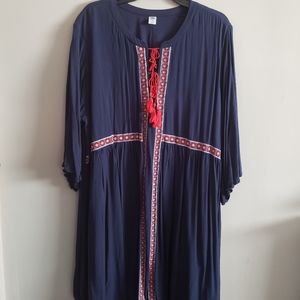 Navy and orange dress